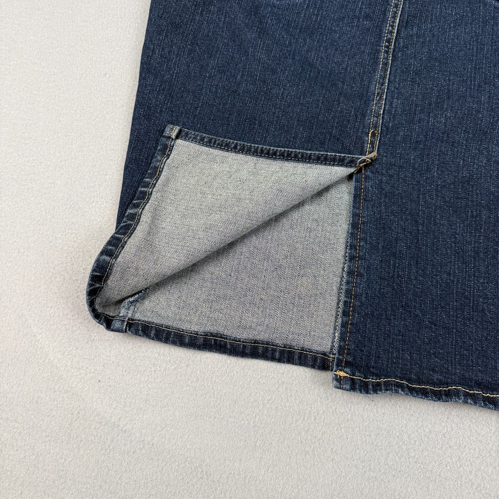 Levis Womens Denim Skirt Size 10 Dark Wash Midi Stretch Classic Jean Skirt Vtg - Picture 8 of 12
